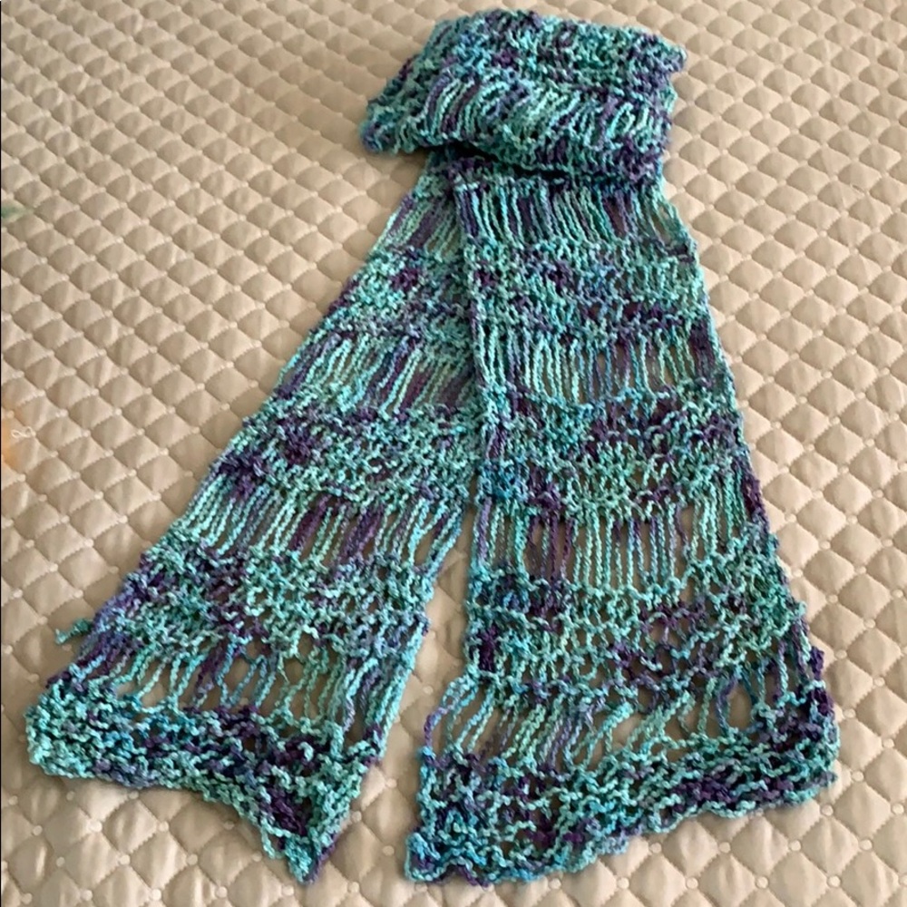 Hand knitted scarf